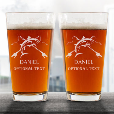 Fishing Design Beer Glasses | Custom Fishing Gifts